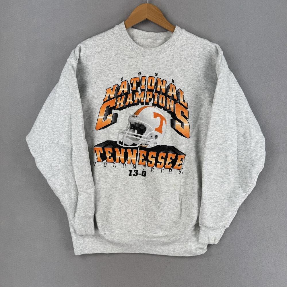 Vintage Tennessee Volunteers Sweatshirt Mens M Gray NCAA Football 1998 Champs